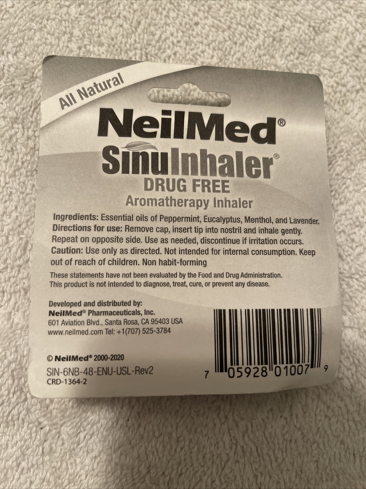 Sinunorm Inhalators NeilMed SinuInhaler Natural Non Medicated Aromatherapy Inhaler Bonus ...