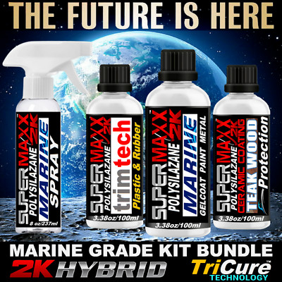 MARINE WAX CERAMIC POLISH LONG LASTING 2K HYBRID TRICURE TECHNOLOGY - BUNDLE KIT