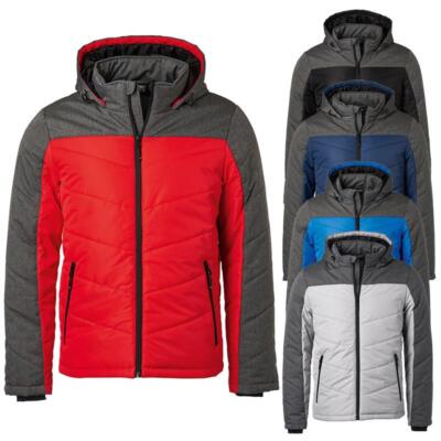 Sportliche Herren Winterjacke mit Kapuze im Materialmix | James & Nicholson