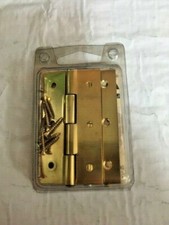 2 Cerniere spina fissa 70x36 mm ferro ottonato viti cerniera oro mobili porte