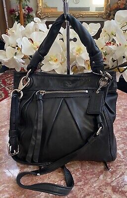 COACH Parker Black Leather Medium Hippie Shoulder Bag F13416 COACH Parker Black Leather Medium Hippie Shoulder Bag F13416
