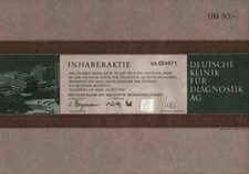 Klinik für Diagnostik DKD 1968 Wiesbaden Frankfurt Rhön 50 DM Gründeraktie DEKO