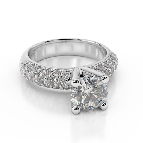 1 1/3 CT Diamant Verlobungsring Rundschliff H/SI2 18K Gelbgold Größe Wählbar - Bild 7 von 7