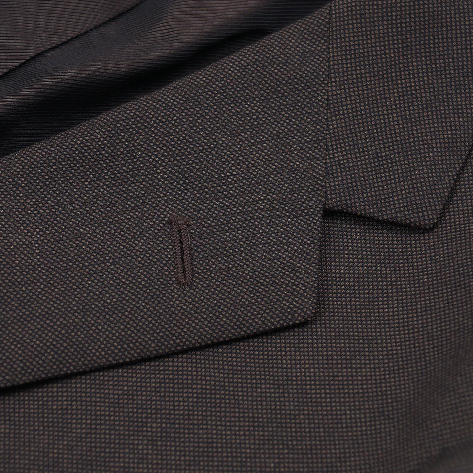 Sartoria Partenopea Slim-Fit Brown Woven Nailhead Wool Suit 42R (Eu 52) - Image 3 of 4