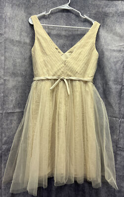 White Vera Wang Size 8 Champagne Bridesmaid Dress Lace Tulle Double V Neck Zip | eBay White Vera Wang Size 8 Champagne Bridesmaid Dress Lace Tulle Double V Neck Zip | eBay