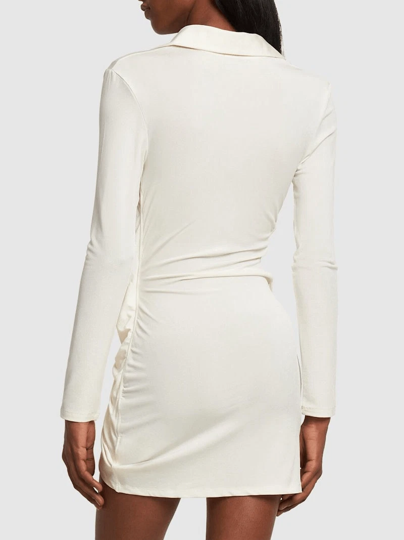 Mini abito Jacquemus La Robe Bahia in jersey di viscosa bianco sporco medio $605 nuovo con etichette