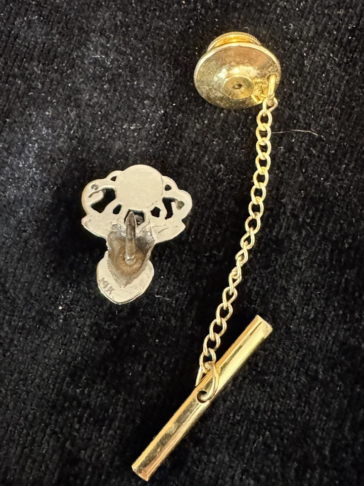 Antiguo prendedor de solapa BPOE Elks Club oro blanco 14K y diamante Foto 4 de 4