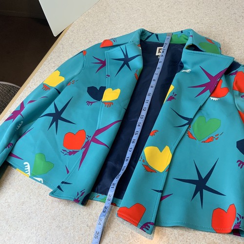 Anne Klein 70’s Retro Azure Combo Open Jacket Blazer Women’s 8 NWT - Picture 6 of 11