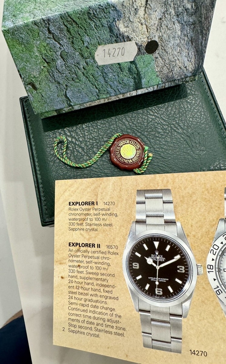 Authentic ROLEX Explorer i 14270 Watch Box COMPLETE SET Holder