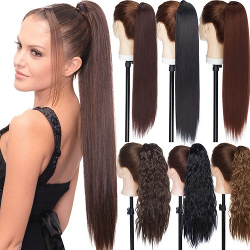 Kordelzug Haarteil Zopf Pferdeschwanz Haarverlängerung Lang Natürlich Ponytail - Bild 11 von 26