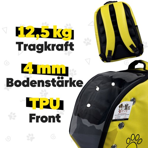 EVE Textile® Haustierrucksack Tragetasche Hunderucksack Katzenrucksack Groß - Bild 7 von 23