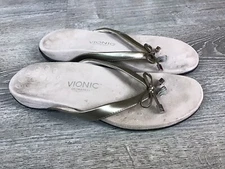 Vionic Womens Rest Bella Size 9 Thong Sandals Brown Comfort Suede 44bella