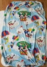 Vintage Mickey Mouse Bed Sheets Fitted Flat Twin Hot Air Balloon GUC