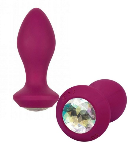 Butt Plug Vibrierender Silikon Dildo Analvibrator Phallus Dilatator mit Stein - Bild 3 von 4