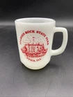 Vtg Anchor Hocking Milk Glass Advertising Souvenir Mug Starved Rock State Park