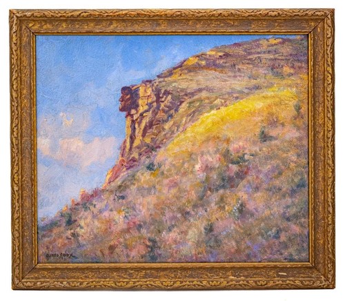 Rare ALFRED ADDY (1866-1930) "The Old Man of the Mountain" Oil Painting on Board