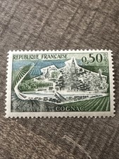 Timbre 1314b «Cognac » - Variété 3 Péniches Absentes - 1961-62