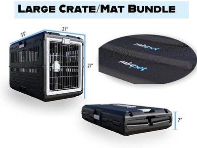 MiraPet Pet Carrier & Crate 35'' Large Collapsible Cat & Dog Crate w/FREE Pad