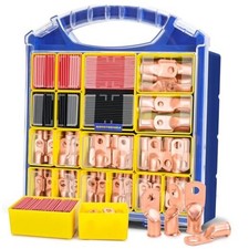 240PCS Battery Cable Ends Kit,120PCS AWG 8 6 4 2 0 00 240 PCS Bare Copper