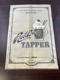 Vintage 1984 Colecovision & Adam Root Beer Tapper Game W/ Menu Book Untested #ML