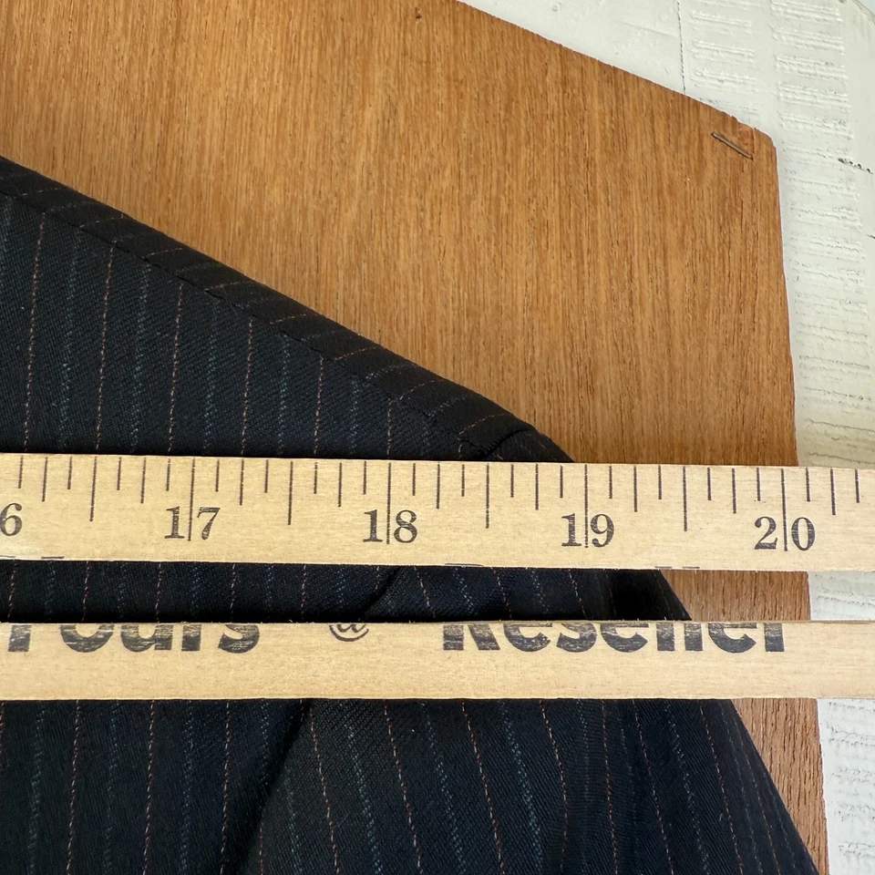 Samuelsohn Suit Mens 42R Navy Pinstripe 3 Button Super 100s Wool Canvas 34x30 - Image 4 of 4