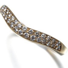 Auth BVLGARI Ring Diamond Corona Paved US5 18K 750 Yellow Gold
