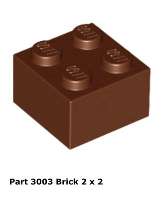 LEGO Reddish Brown 2x2 Brick (3003) - 100 New Pieces - Building Bricks
