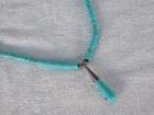 Vintage Navajo Heishi Turquoise Drop Bead Sterling Silver Necklace 16.5" — photo 4