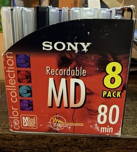 Sony & Memorex Recordable MiniDisc 8 Pack 80min Shock Absorbing Coating