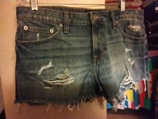 Lucky Brand Shorts Womens 10/30 The Cut Off Denim Distressed Blue Light NWT