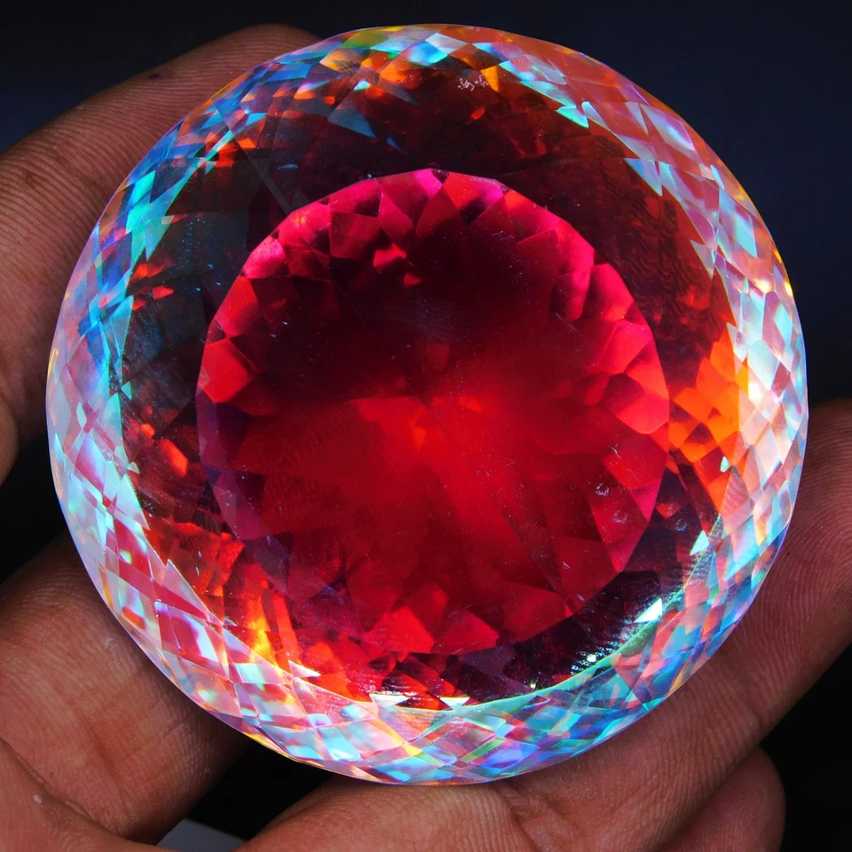 Stunning 801.80 Ct Flawless Rainbow Color Mystic Topaz Oval Certified Gemstone - Image 4 of 4