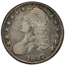 1827/6 PCGS XF Details Capped Bust Half Dollar, Silver U.S. Coin 50c Extra Fine