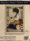 VTG America ~Santa’s Better Half ~ Patriotic Cross Stitch Kit ~ Alma Lynne HTF! — photo 1