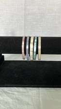 5 x Mother Of Pearl Bangles Inside Measures Approx 7 cm With Organza Bag