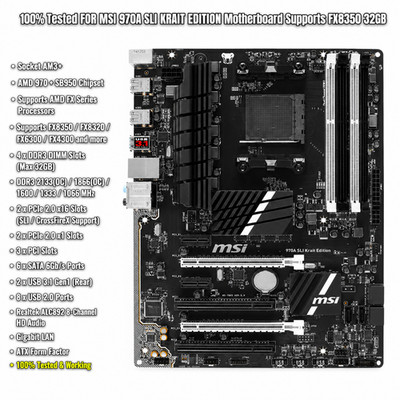 100% Tested FOR MSI 970A SLI KRAIT EDITION Motherboard Supports FX8350 32GB