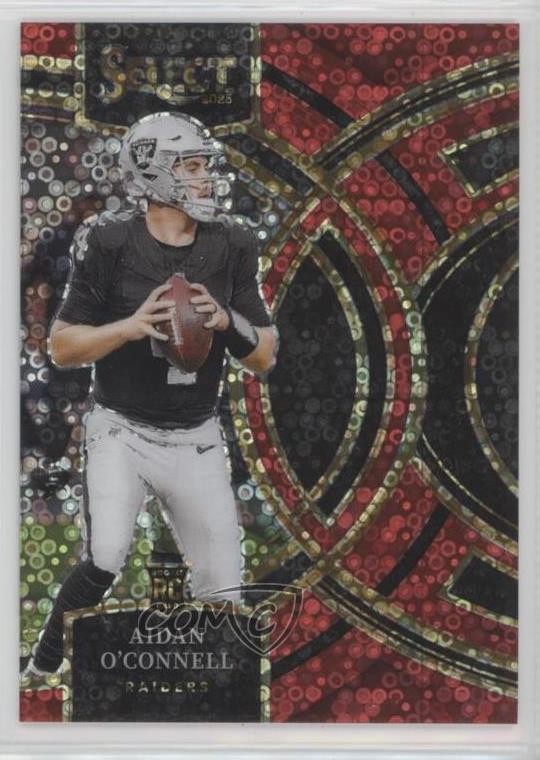 2023 Select Premier Level Red Disco Prizm /49 Aidan O'Connell Rookie RC 19fe