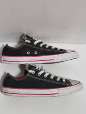 Converse Chuck Taylor All Star Black Pink Sneakers Shoes Junior Size 5 Canvas