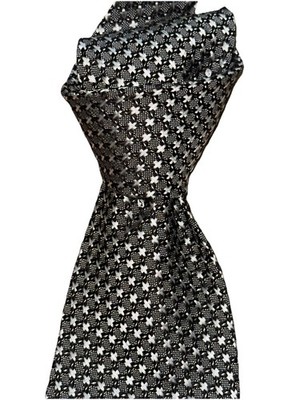 NWT TOM FORD Black w/ white cross stitch check 3.7'' woven Silk neck Tie SKYFALL