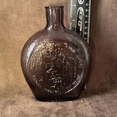 Whitman Stafford Farm House Laurel Springs NJ Amethyst Flask HCB