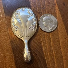 Rare Miniature Sterling Silver Hand Mirror Doll House size