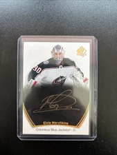 2021-22 SP Authentic Elvis Merzlikins Autographed #65 Black Gold Ink (AU)