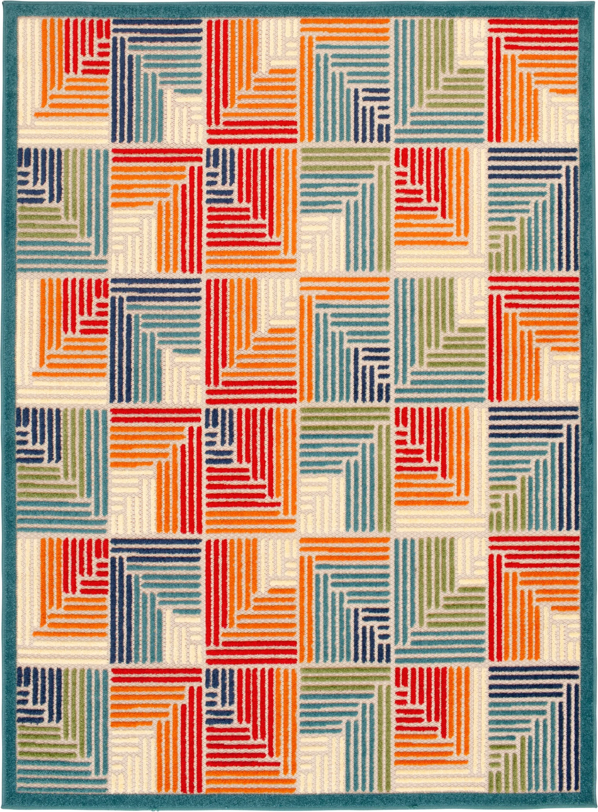 Ashton Woods 2x3 Light Cream Geometric Outdoor Polypropylene Area Rug