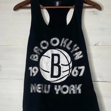 NBA Black Tank Top With Logo 1967 Brooklyn NY Black Top Size Small