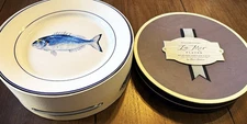 MINT! - Sets of 4 Williams Sonoma La Mer Porcelain 10" Fish Dinner Plates Lacaze