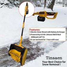 Lightweight Electric Snow Shovel Cordless Set with Charger Powered by Lithium Ba