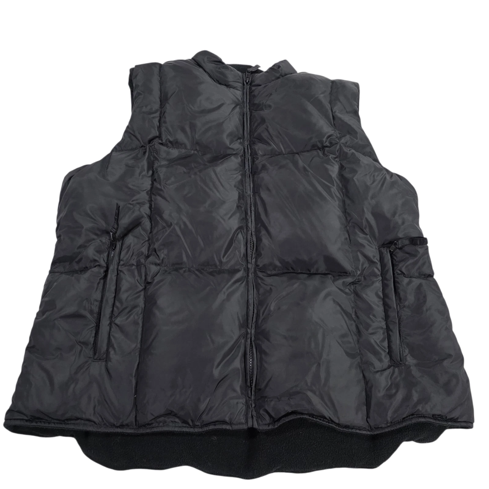 Old Navy Puffer Vest Mens Black XL Full Zip Filler Waterfowl Feathers & Fibres