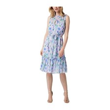 NWT Adrianna Papell Watercolor Chiffon Print Dress - size 12