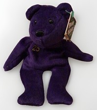 VTG Mark McGwire 25 Plush Purple Beanie Bear Retired Salvino's Bamm Beano's NOS