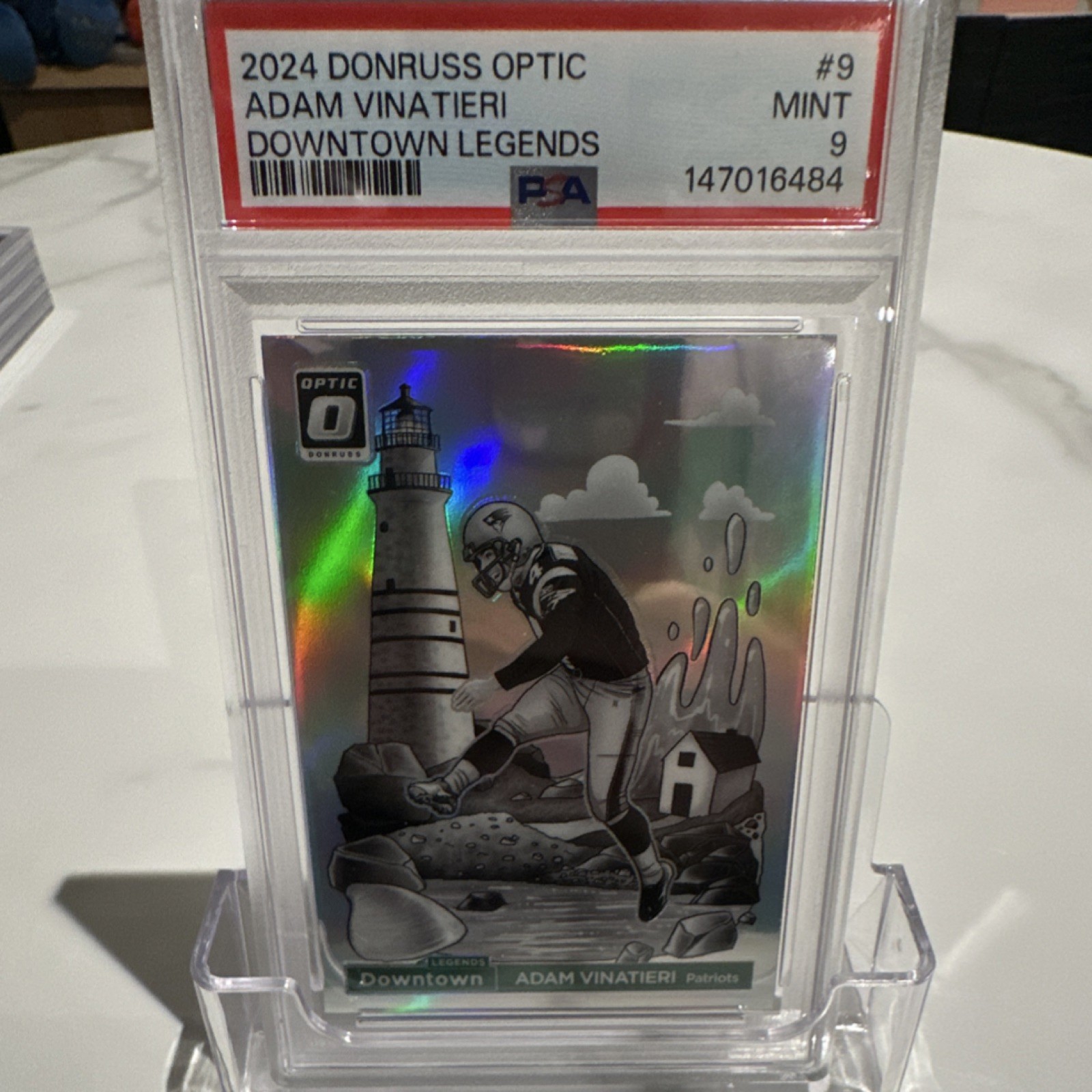 2024 Panini Donruss Optic Downtown Legends Adam Vinatieri #9 Prizm PSA 9