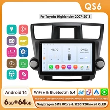 Radio 6+64GB 8Core Android 14 For Toyota Highlander 08-13 Car Stereo GPS CarPlay